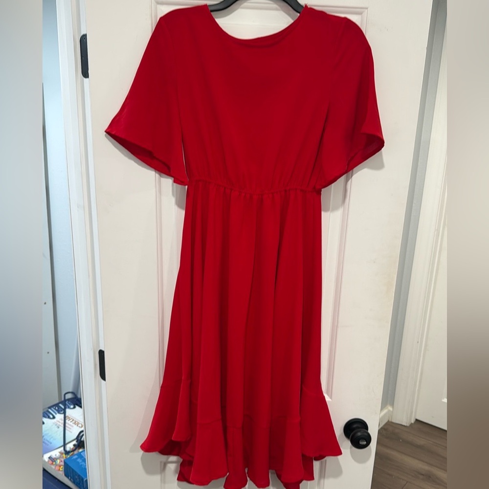 Red Flowy Wedding Guest Dress